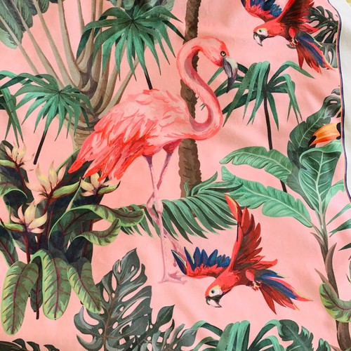 Printed velvet fabric pink - velvet,