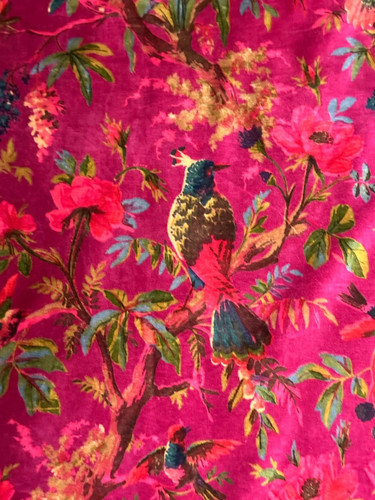 Pink velvet fabric bird - pink,