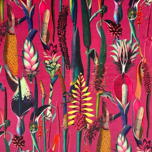 Tropical jungle velvet - tropical, fabric