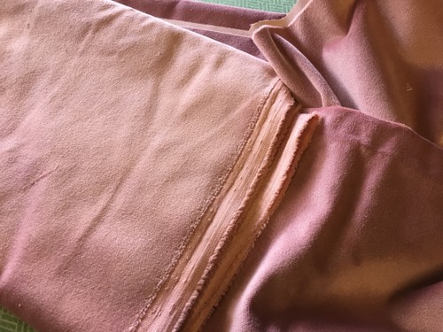Velvet fabric remnant salmon - remnant,